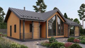 Проект каркасного дома Алеста 123 с террасой