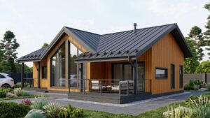 Проект каркасного дома Алеста 123 с террасой