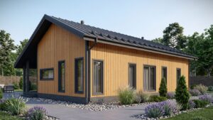 Проект каркасного дома Алеста 123 с террасой